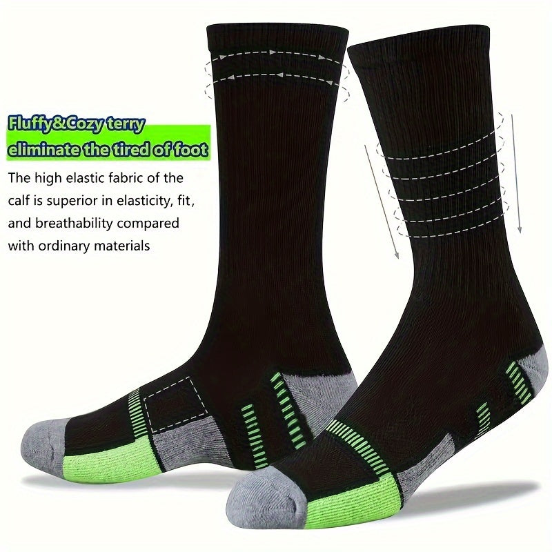 5 Pairs Men's Non Slip Shock Absorption Sport Socks