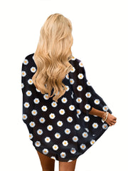 Women's Floral Print Open Front Cardigan