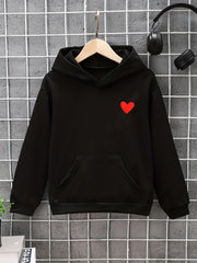 Boys Heart Graphic Hoodie Long Sleeve Sweatshirt