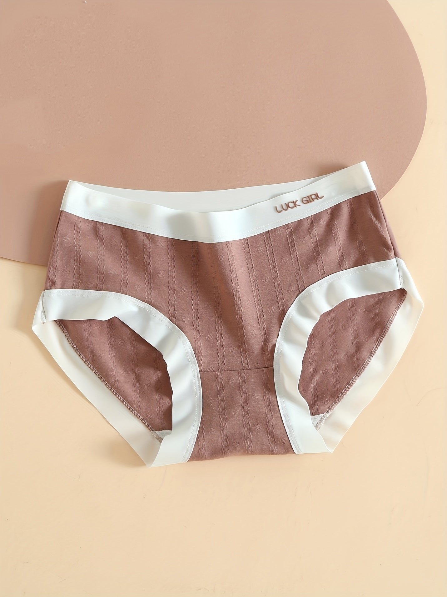 5pcs Colorblock Textured Briefs Soft Intimates Panties Women's Lingerie