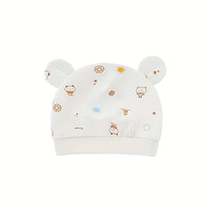 Cute Cartoon Print Thin Baby Fetal Cap for 0-3 Months