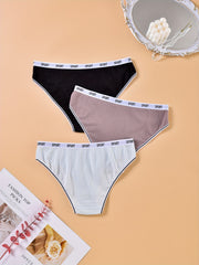 3 Pack Ribbed Panties Set Women's Briefs Set