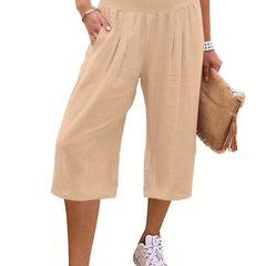 Casual Loose Wide Leg Capris Pants for Women