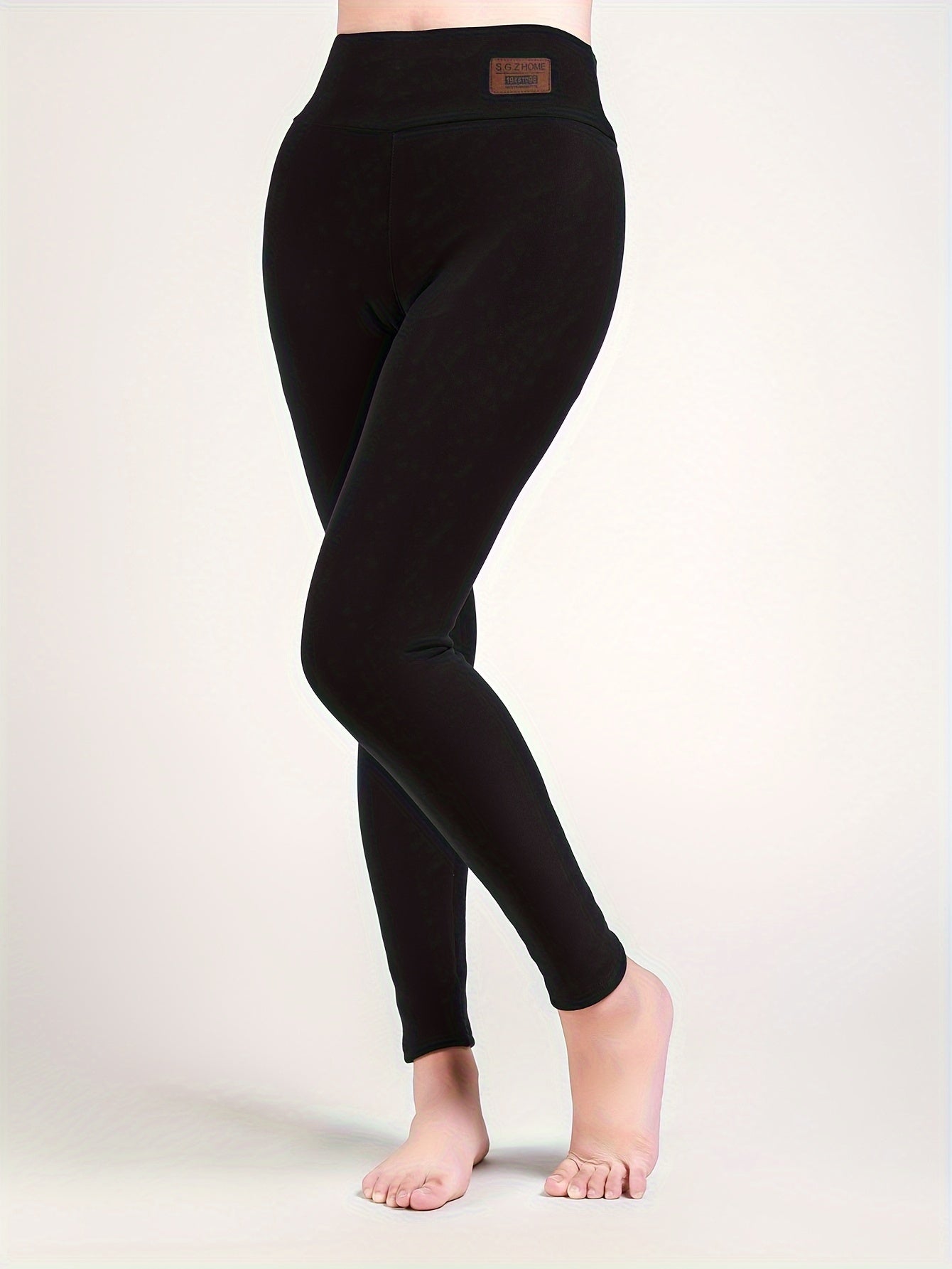 Warm Yoga Leggings Solid Fitness Sports Fleece Tight Pants Women's