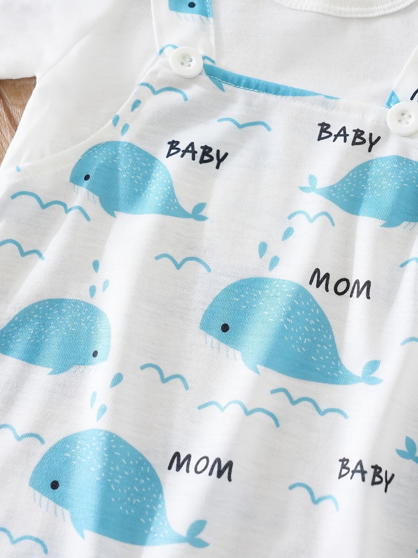 Infant Whale Print Romper Short Sleeve Jumpsuit