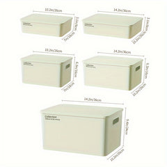 5pcs Stackable Plastic Storage Bins w/Lid - Room & Bathroom Decor