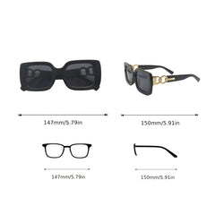 Men's Square Plastic Sunglasses with Case