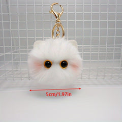 Plush Cat Keychain Doll Pendant Keyring for Girls Bag Decoration