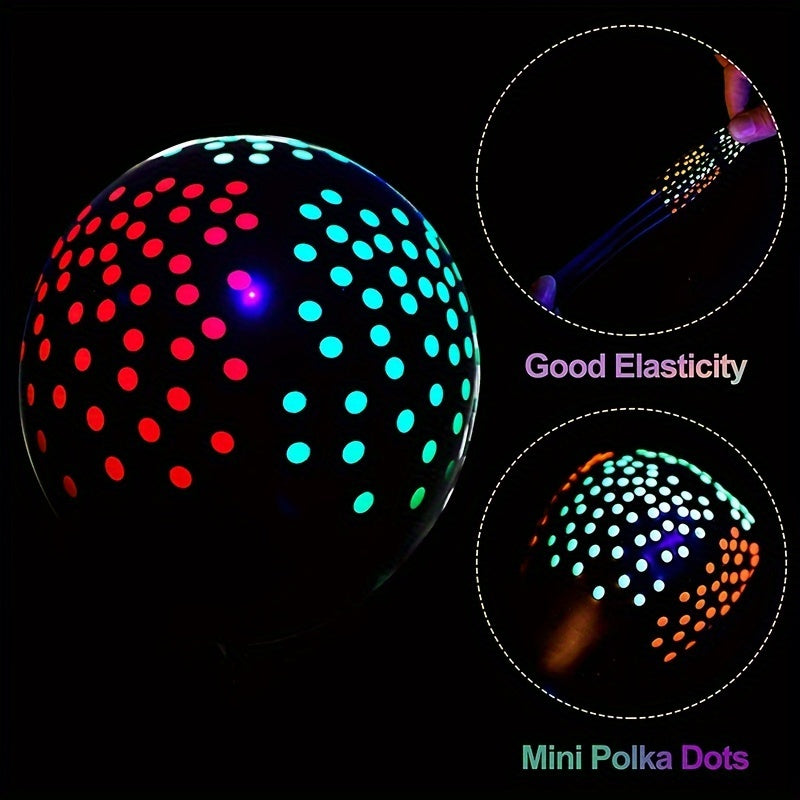 10pcs Fluorescent Dot Balloons Glow Balloons Night Party Supply