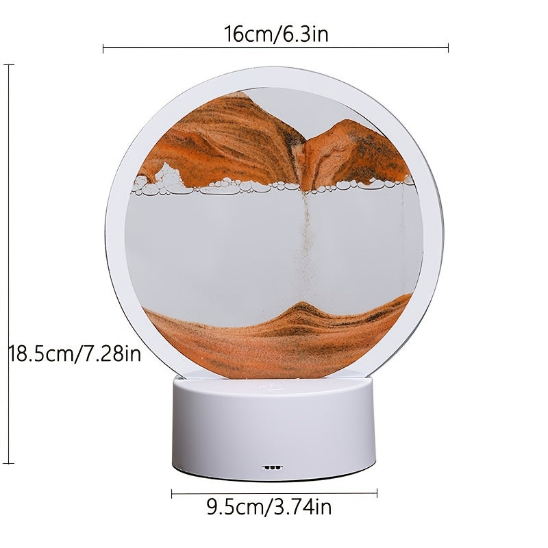 Moving Sand Art Picture 360 Rotating Hourglass Decoration 3D Deep Sea Sandscape