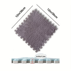 10pcs Foam Puzzle Floor Mat Interlocking Fluffy Flooring Tiles Soft Rugs