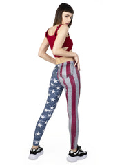 Sexy Flag Jean Print Leggings High Waist Slim Leggings
