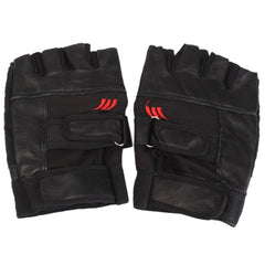 Men's PU Leather Gym Gloves with Wrist Wrap - Fitness & Training