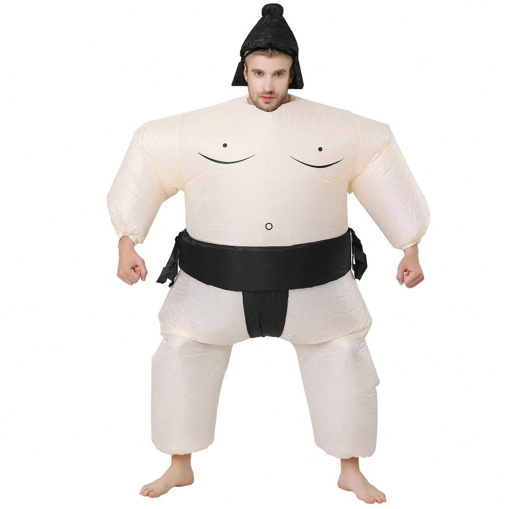 Adult Inflatable Sumo Costume with Hooded Headgear & Belt