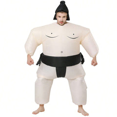 Adult Inflatable Sumo Costume with Hooded Headgear & Belt