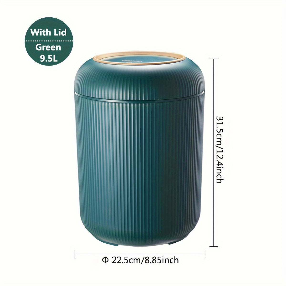 3 9 5L Anti Odor Trash Bin With Lid And Fashionable Plastic Trash Can