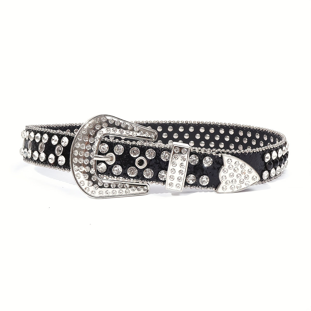 Kids Rhinestone Western Leather Belt Diamond Glitter Boys Girls
