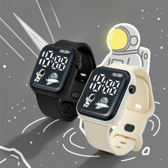 4pcs Teenage Style Luminous Analog Clock Button PVC Strap Watches