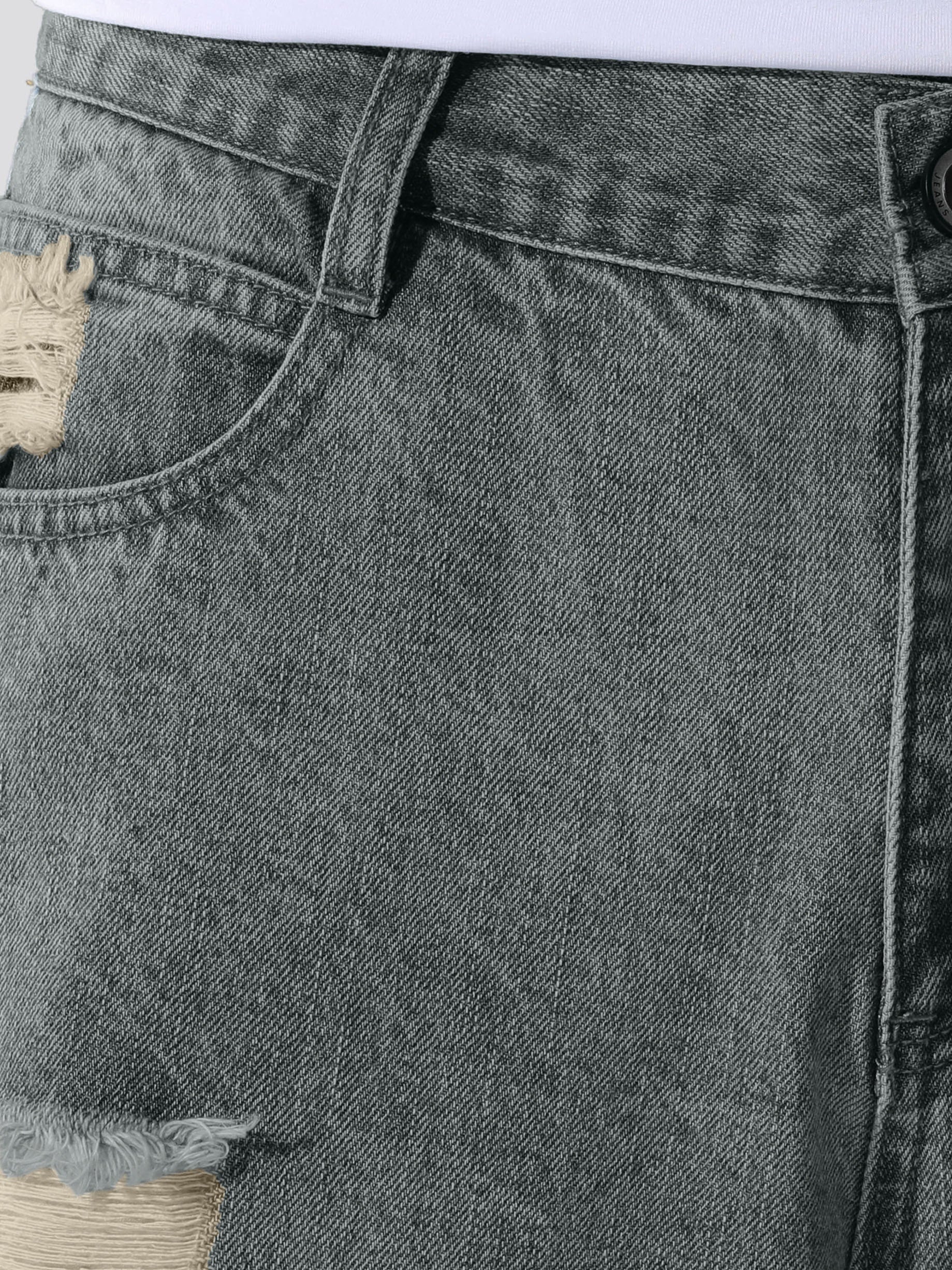 Men's Vintage Ripped Denim Jeans Straight Leg
