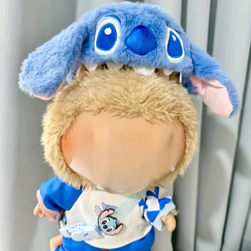 6pcs Labubu Stitch Doll Clothing Set Overalls Accessories Toy