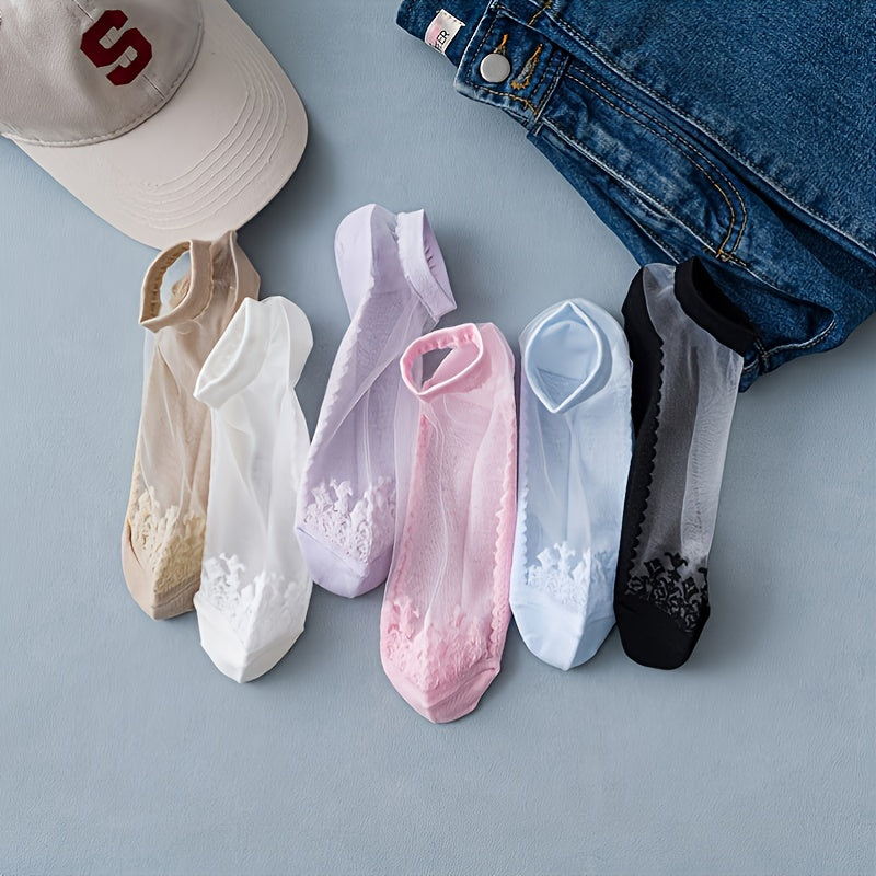 Crystal Glass Socks Lightweight Ankle Socks Women's Stockings