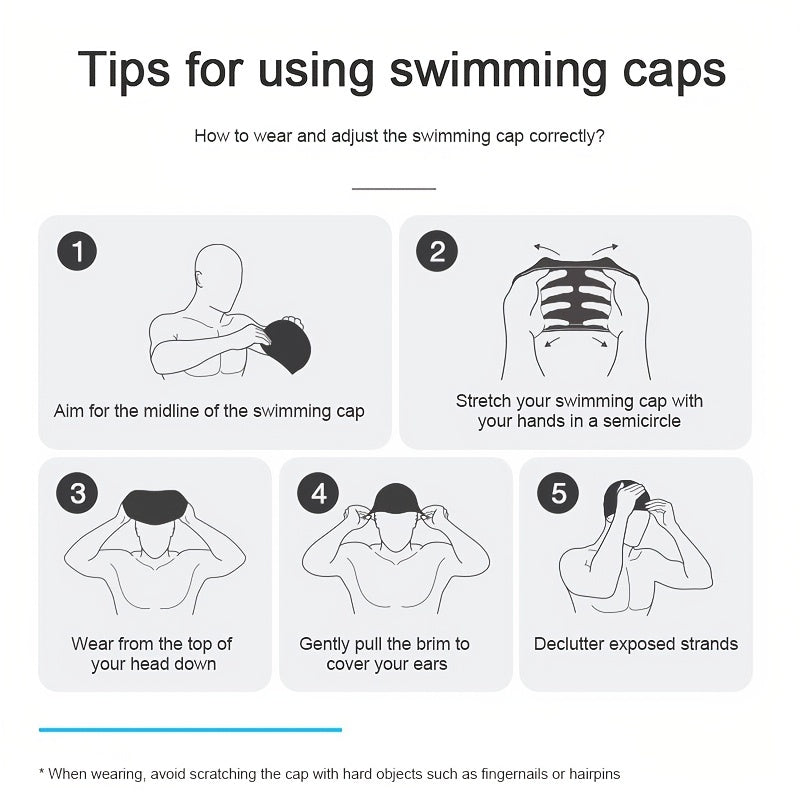 Stay & Stylish Adult Cartoon Silicone Swim Cap for Men & Women