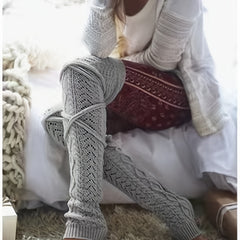 Breathable Knitted Leg Warmers Soft & Comfort Thigh High Socks