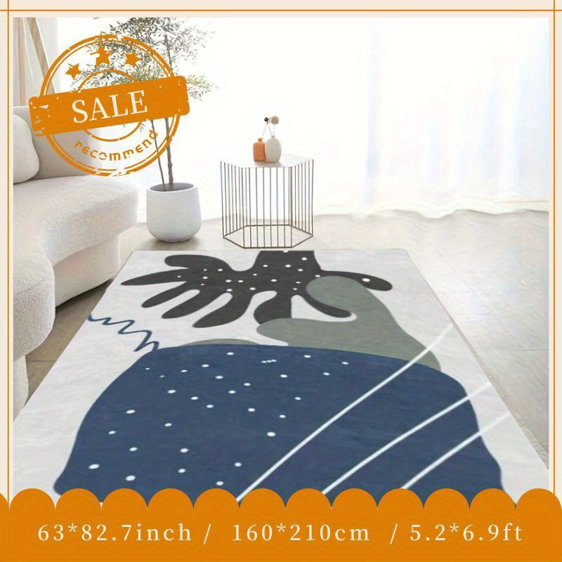 Geometric Area Rug Xmas Reindeer Washable Carpet for Living Rooms Bedrooms