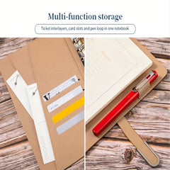 Refillable A5 PU Leather Notebook Binder Cover 6 Ring Magnetic Closure