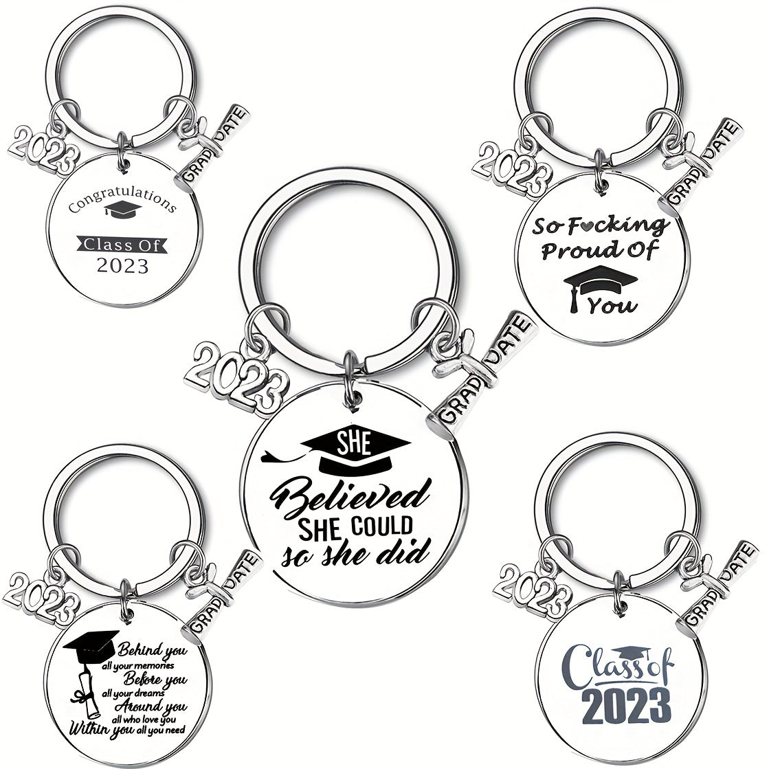 Teen Creative Slogan KeyChain For Graduation Gift Party