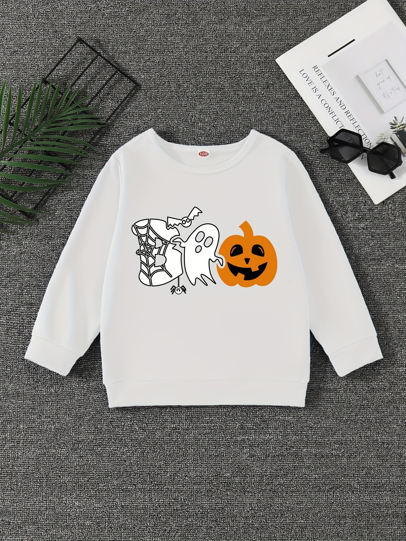 Boo And Pumpkin Print Boys Sweatshirt