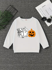 Boo And Pumpkin Print Boys Sweatshirt