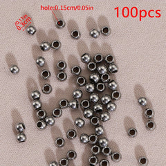 100pcs Stainless Steel European Ball Spacer Beads For Jewelry Making Diy