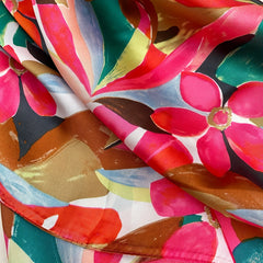 98cm Imitation Silk Printed Square Scarf for Women