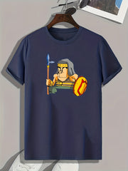 Soldier Print Men's Graphic T-shirt Casual Comfy Tees For Summer Mens Clothing