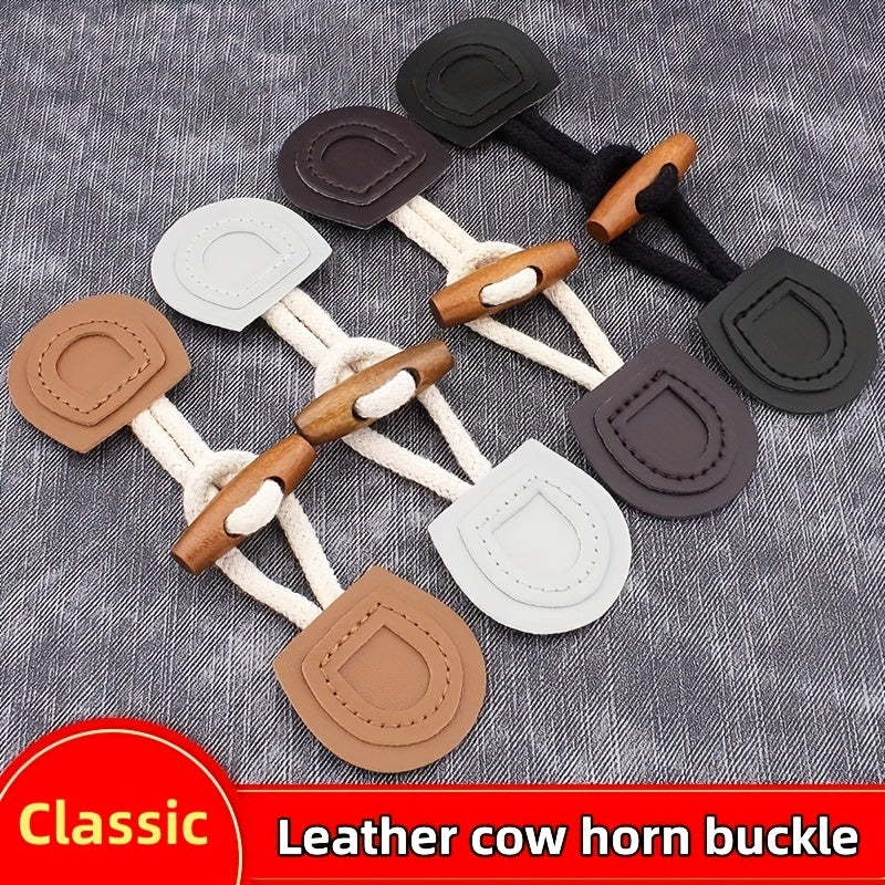 5 Sets Cow Horn Buttons Woolen Coat Windbreaker Sweater Buckle