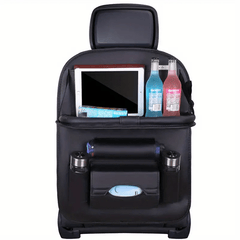 Car Seat Storage Bag Leather Hanging Bag Car Chair Back Folding Storage Bag