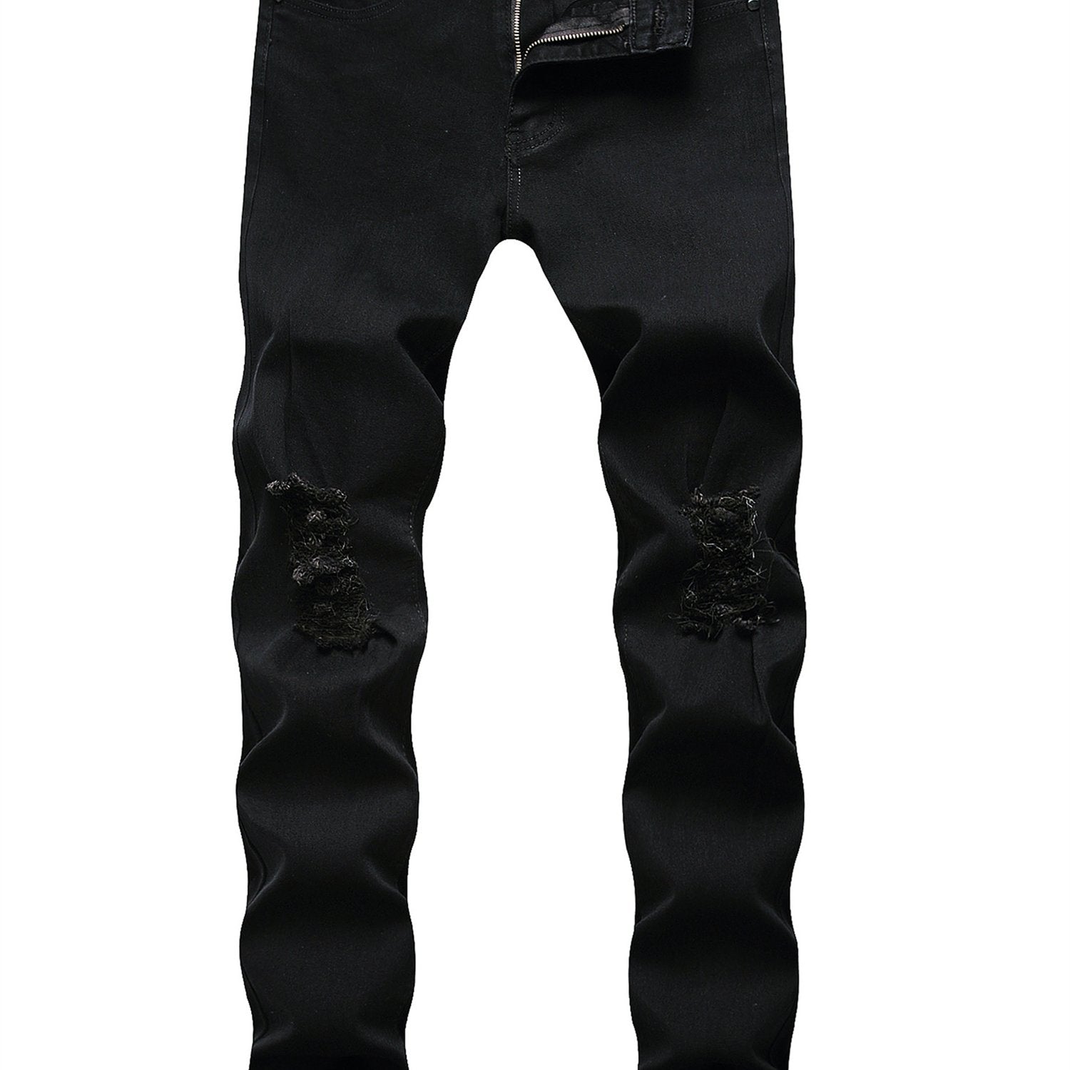 Men's Ripped Knee Slim Fit Stretch Jeans