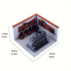 Military Gun Rack Equipment for Small Particle Building Blocks Toy
