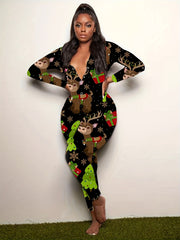 Christmas Print Lounge Jumpsuit Women's Loungewear & Sleepwear