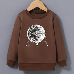 Boy's Astronaut Print Crew Neck Sweatshirt Long Sleeve Top