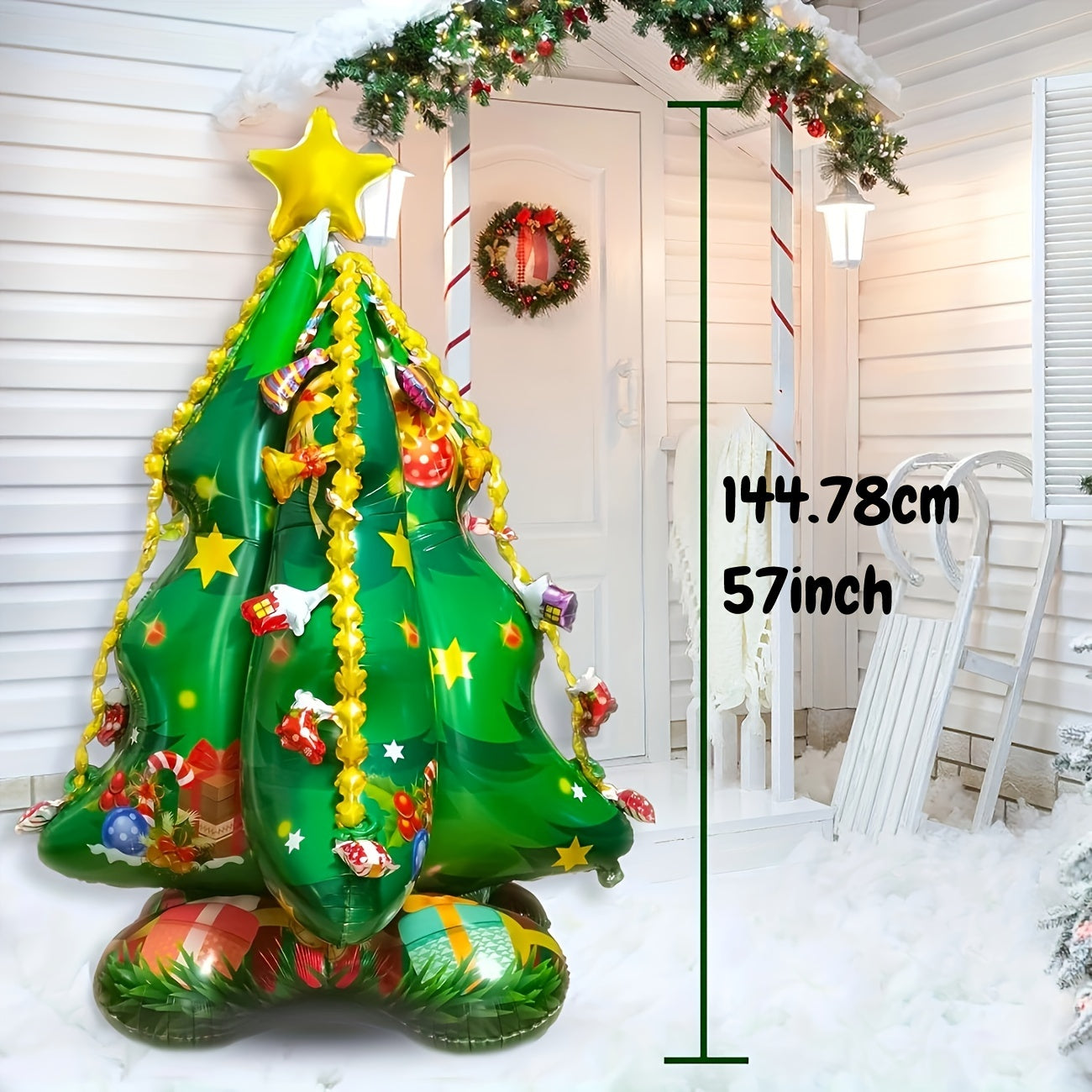 4D Christmas Tree Foil Balloon 144cm Self Standing