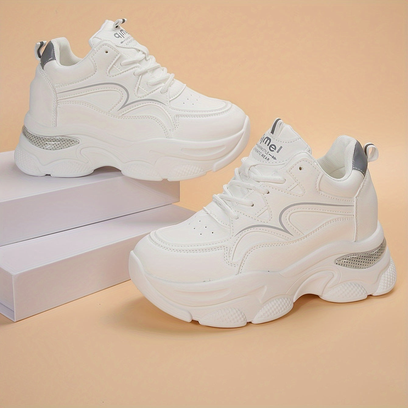 Women's Waterproof Platform Sneakers Round Toe Casual Sports Shoes