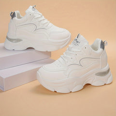 Women's Waterproof Platform Sneakers Round Toe Casual Sports Shoes