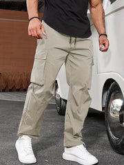 Men's Cargo Pants with Large Pockets, Double Sided