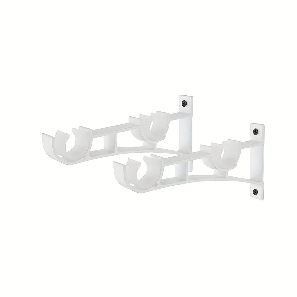 Heavy Duty Curtain Rod Brackets - Double Rod Holder Hooks - Supports Up To 50kg