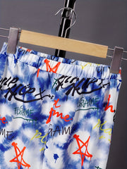 Graffiti Pattern Boy's 2pcs Hoodie & Sweatpants Set Tie Dye Casual Outfits