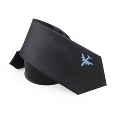 Men's Embroidered Airplane Necktie Tie Neckwear