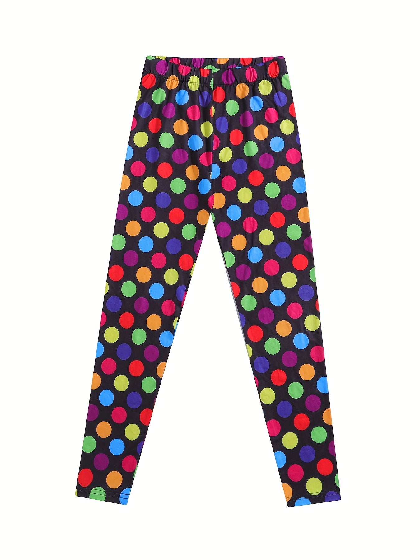 Kid Girls Colorful Dots Print Leggings Slim Fit Sports Casual Tight Pants