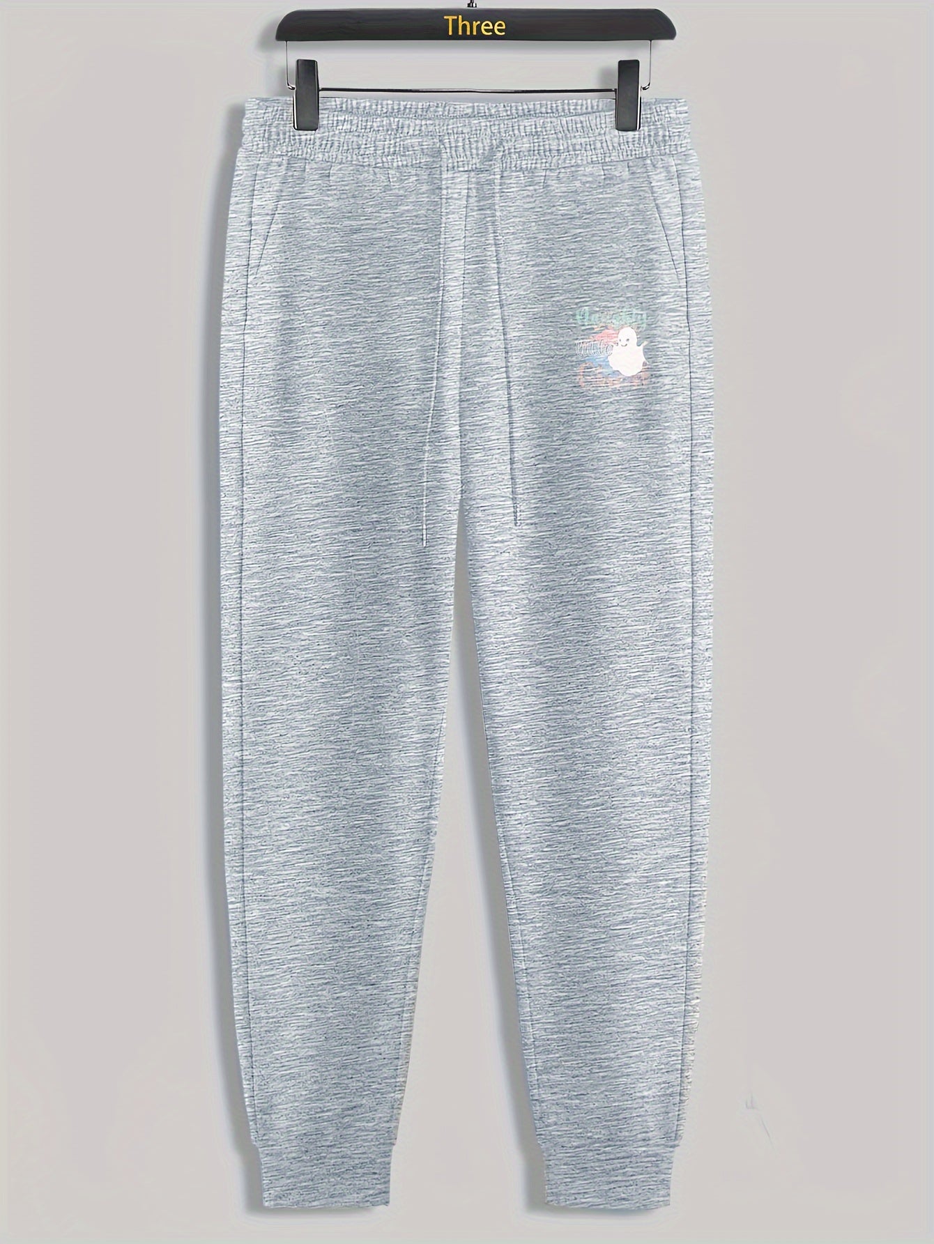 Christmas Ghost Print Men's Pants Drawstring Sweatpants Loose Casual Trousers